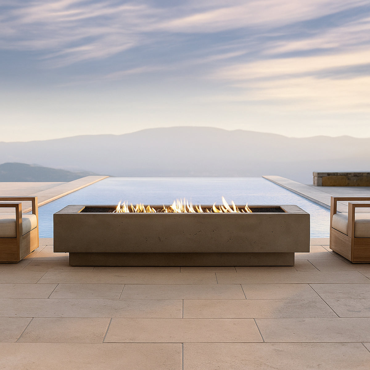 Arcstone Vista 72 Linear Concrete Fire Pit — product view 3