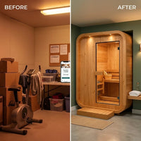 NordicHaven Arc 2-Person Dry Heat Sauna — Before & After